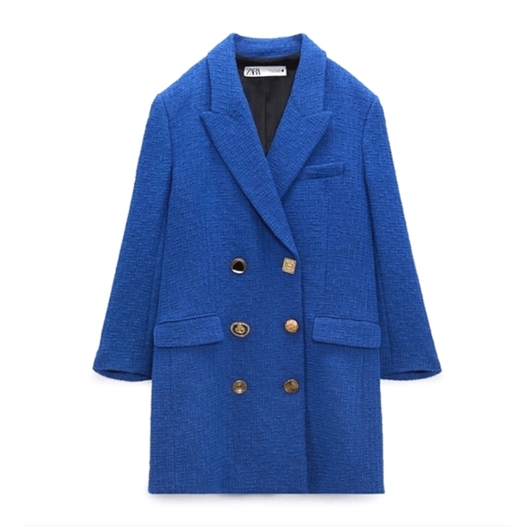ZARA TWEED  TEXTURED  BLAZER DRESS SIZE S - Picture 7 of 15